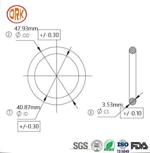 0.5 mm - 1000 mm 568 Anello di gomma di sigillamento in silicone blu RoHS Anelli di gomma piatta O
