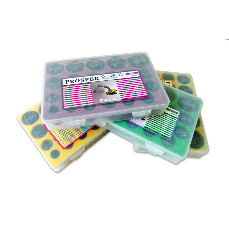 Scatola trasparente Nero NBR O-Ring Kit di riparazione per aria condizionata rosso giallo blu auto gomma butilica