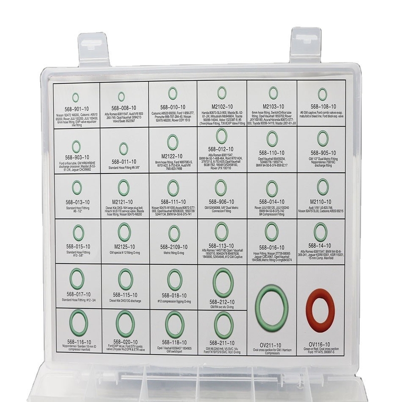 Colore verde NBR Auto Climatizzatore O-Ring Kits 270pcs 18 dimensioni Disegno Formato 3D/2D
