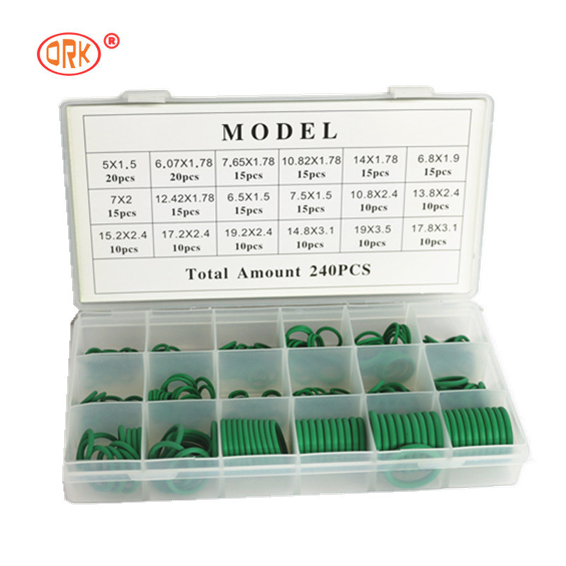 240pcs Green NBR Car Air Conditioner O-Ring Kits 16 dimensioni per varie dimensioni sigilli